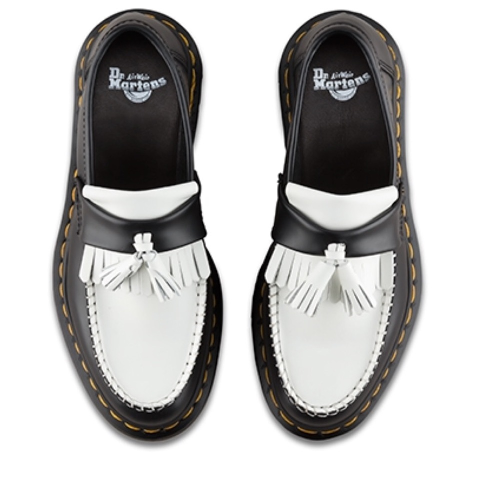 NWT Dr.martens Adrian black+white slip on loafers